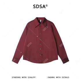 SDSA男士秋冬新款痞帅男装时尚简约纯色翻领长袖衬衫休闲百搭衬衣
