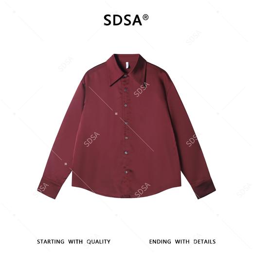 SDSA男士秋冬新款痞帅男装时尚简约纯色翻领长袖衬衫休闲百搭衬衣 商品图0