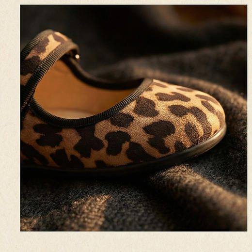 西班牙little winkaa女儿童夏季豹纹休闲风舞蹈鞋方头老北京布鞋浅口LW43058 商品图9