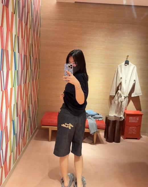 驴家 25ss拉菲草刺绣牛仔短裤 男女同款（DY） 商品图4