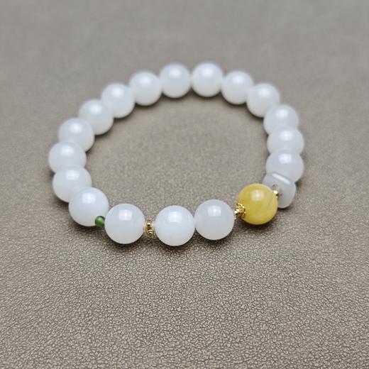 和田玉青海料冰底羊脂玉10mm招财转运手串 228-21 商品图3