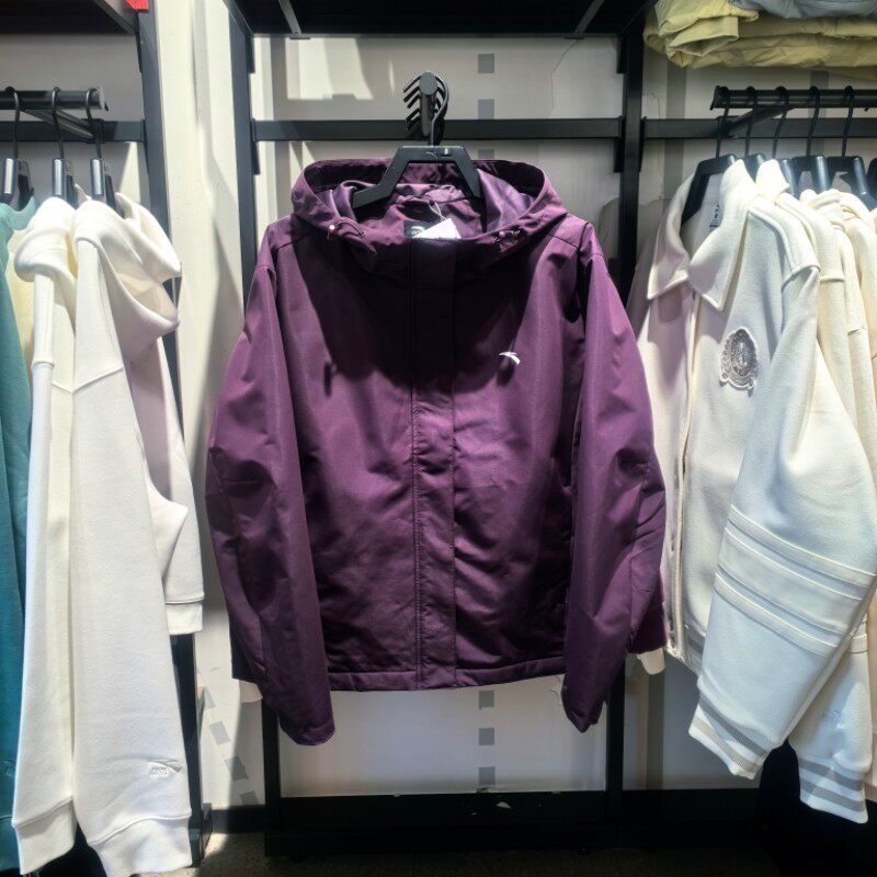 安踏2026春季新款女丝光绒外套运动跑步夹克上衣162617603-2