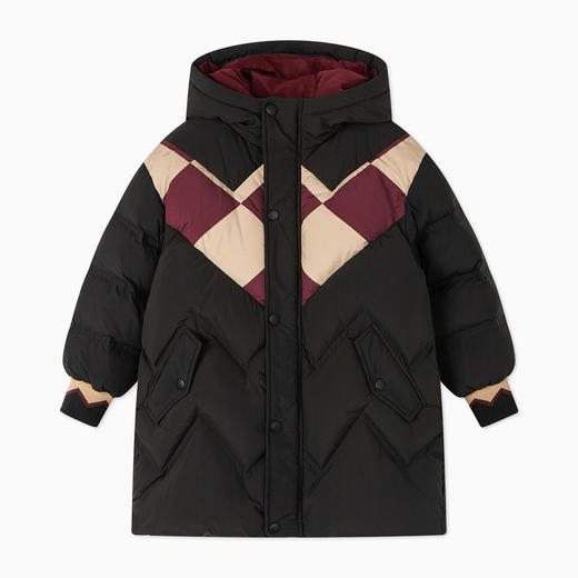 【秒1】【MQD】【专柜同款】童装三防羽绒服冬装复古菱形格拼接男童羽绒外套 商品图2