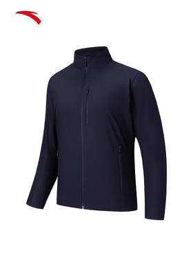 安踏立领针织外套男士加厚保暖夹克运动服上衣152617622-1深夜蓝