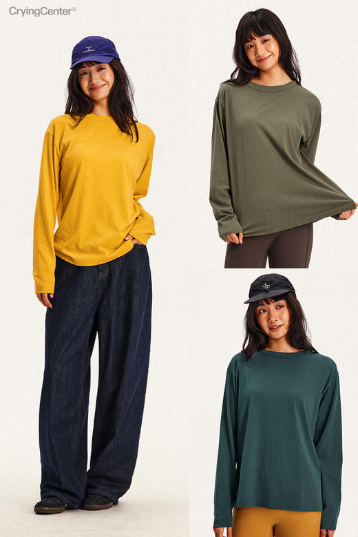 CryingCenter 小船领雪花棉长袖t恤女款 哭喊中心 商品图5