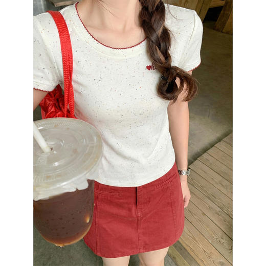 <曾小咸推荐>韩系圆领修身短袖t恤半身裙 商品图2