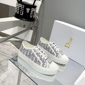 迪奥 刺绣 板鞋 灰色（DBG）