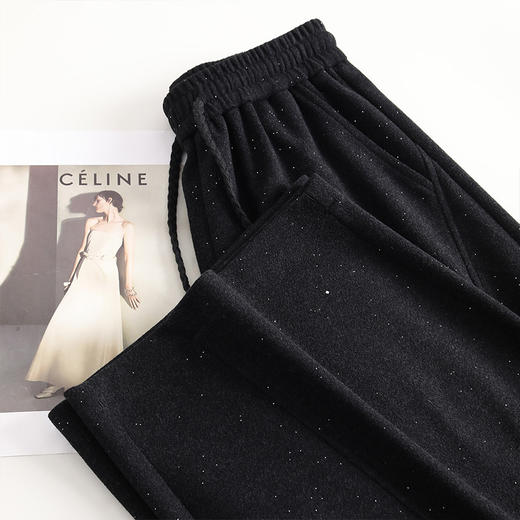 MYX时尚亮片弯刀裤2026年春夏新款松紧腰休闲长裤宽松显瘦时尚阔腿裤 商品图3