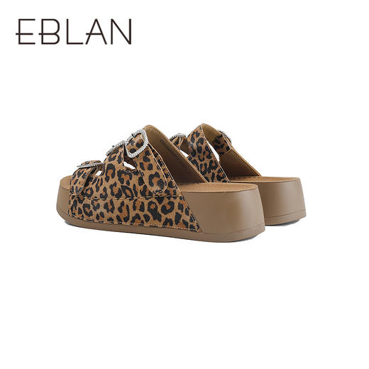 伊伴2026夏季慵懒松弛感厚底多饰带勃肯凉拖鞋B26322206 商品图3