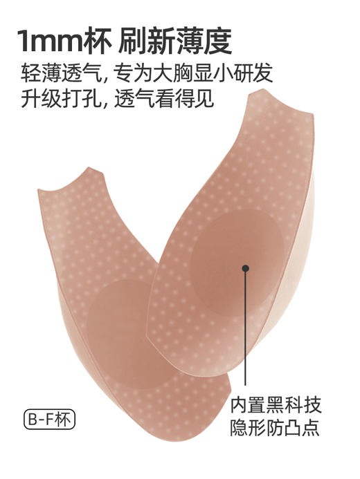 遐【抹抹杯】1mm杯防凸点全罩杯抹胸式无痕文胸大胸显小内衣女夏 商品图1