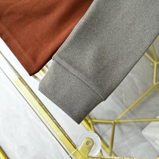 饿鱼2026春秋男士圆领双面德绒休闲撞色卫衣打底T恤 商品图6