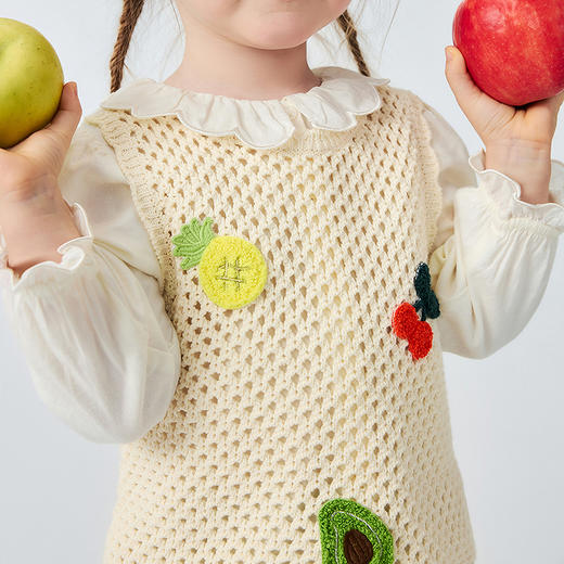 迷你巴拉巴拉宝宝背心镂空挑洞甜美可爱宝宝罩衣外穿2026春新品 商品图4