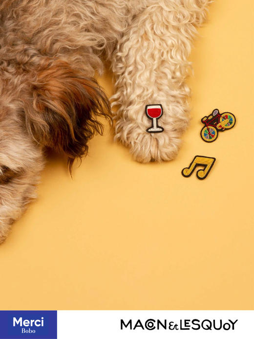 Macon&Lesquoy法国原创设计 二分音符 音乐系列 M&L刺绣手工饰品胸针 商品图3