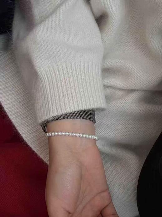 ⁶出GRC大证【欧若拉级别淡水珍珠】手链，银链扣头，4-5mm，24小时鉴赏期【香港】SS06-QTT-XGZZ 商品图1