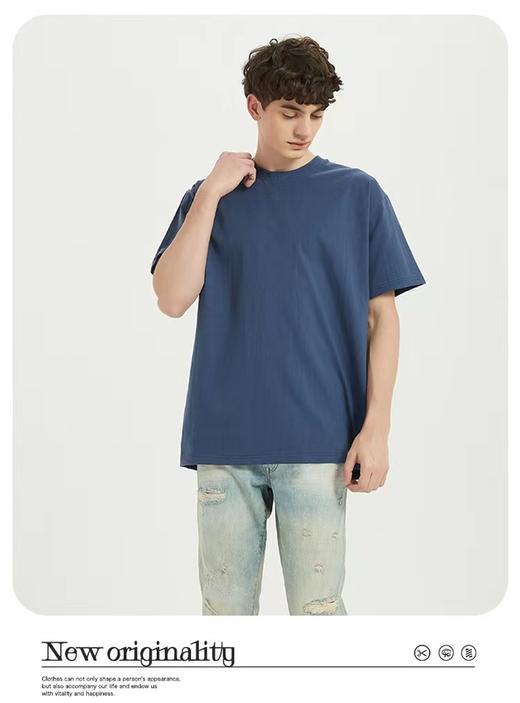 短袖【99元任选3件】「优质新疆棉 吸汗透气」20色彩虹色短袖T恤 丨200克重磅新疆棉男女款100%棉gkzs（单拍不发） 商品图5