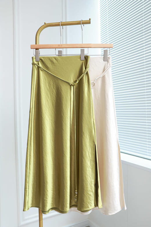 日落流光|法风腰带缎面半裙 商品图0