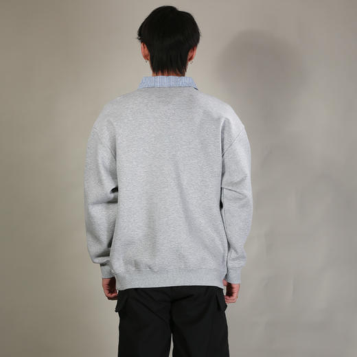 DRONKOO 2026 翻领拼条纹布领口拉链中厚卫衣 商品图4