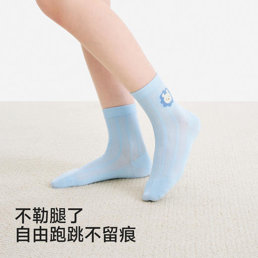 【7A抗菌】英氏儿童袜子男童春夏中袜女童网眼透气中袜运动可爱百搭中筒袜 商品图3