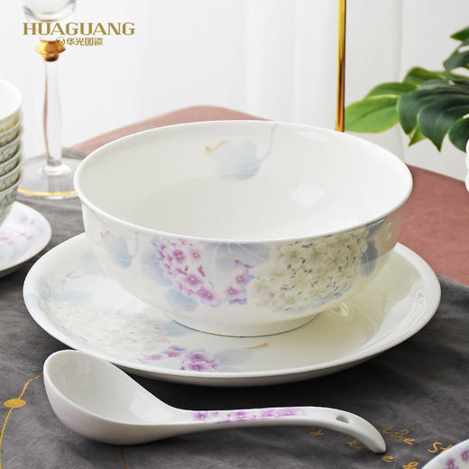 华光国瓷 绣球花语釉中彩骨瓷餐具套装 商品图1