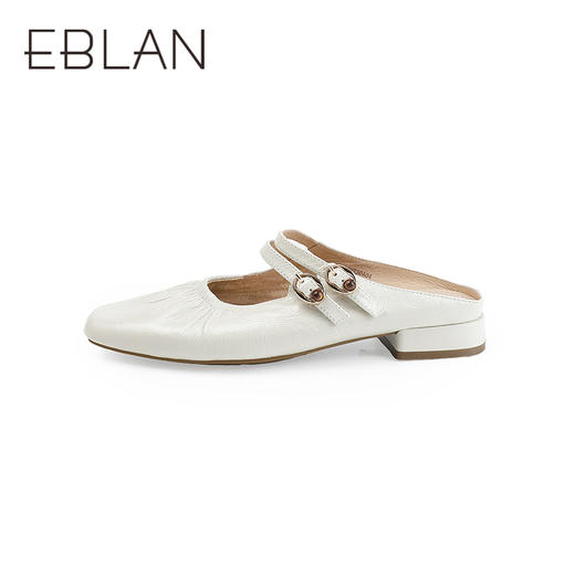 伊伴2026夏季法系精致透气羊皮玛丽珍拖鞋B26269730 商品图1