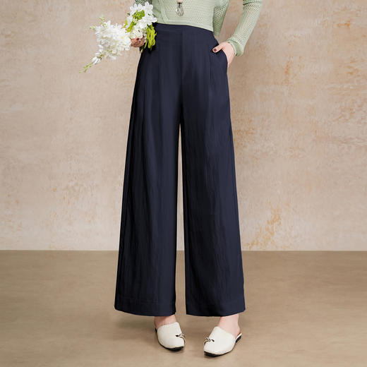 MYX薄款垂感休闲裤2026年春夏新款宽松显瘦阔腿裤高腰直筒九分裤女裤 商品图2