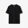 BURBERRY 巴宝莉 女士马术骑士徽标刺绣格纹装饰棉质圆领短袖T恤 黑色 8106282 A1189 商品缩略图0