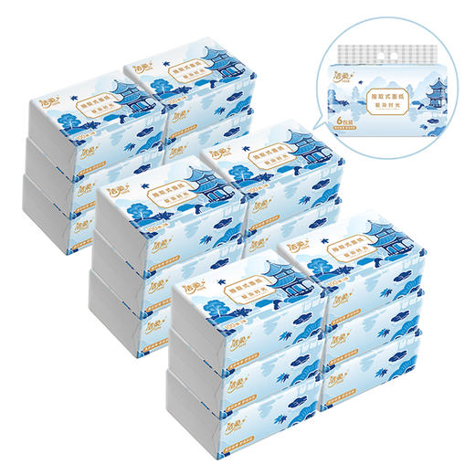 洁柔牌甄选软抽纸 TR097202A 3层100抽180x133mm*6包（6包*3提） 商品图1