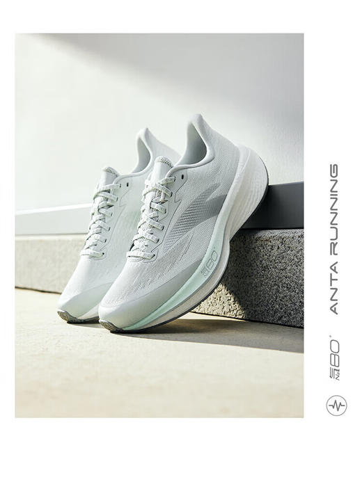 安踏二区心率80丨缓震回弹跑鞋女轻便氮科技跑步鞋女运动鞋浅青灰/浅云绿/银122615555 -3 商品图9