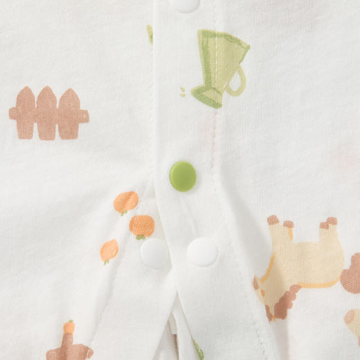 怡比美好农场长袖开襟哈衣HY26SUN072白黄色调59#-80# 商品图11