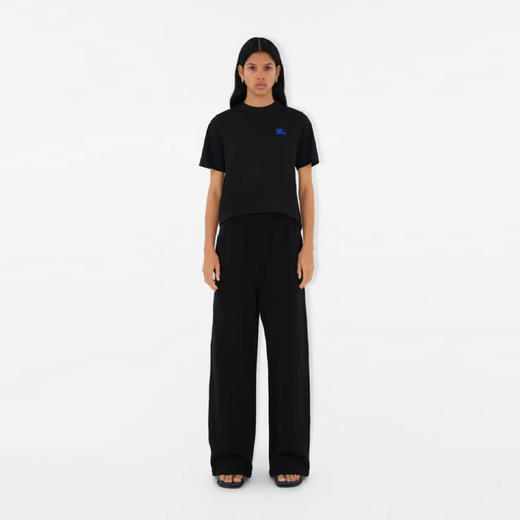 BURBERRY 巴宝莉 女士马术骑士徽标刺绣棉质圆领短袖T恤 黑色 8111946 A1189 商品图2