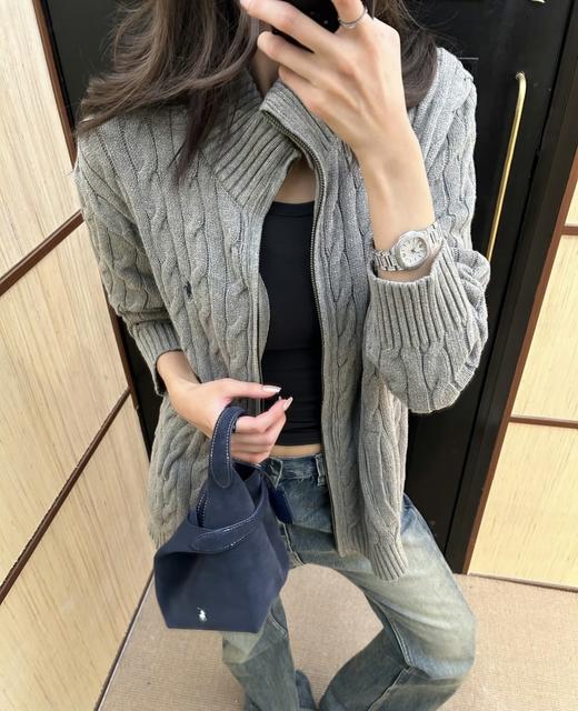 拉夫劳伦RL新款小号麂皮菜篮子包 手拎包斜挎包 SZ 341064 商品图14