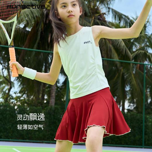 funactive女童网球裙儿童运动速干百褶裙防走光短裙F1GQ20218 商品图3
