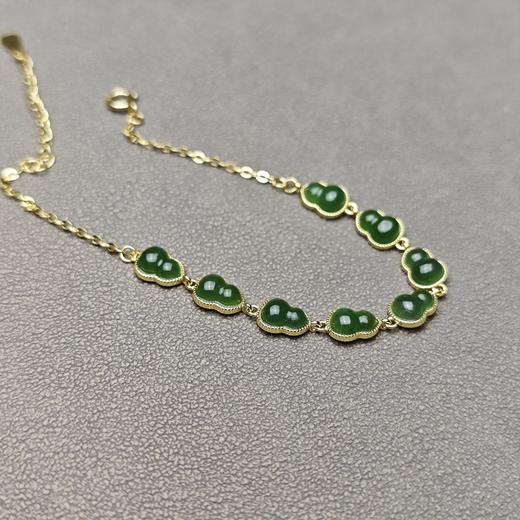 和田玉包银（镀金）精美手链 228-24 商品图2