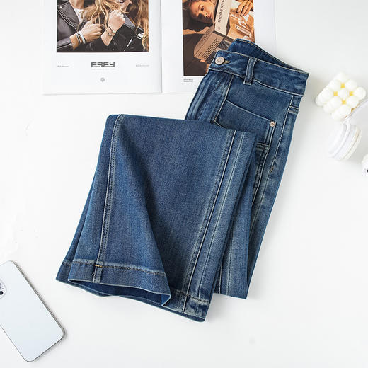 MYX牛仔筒喇裤2026年春季新款长款高腰微喇裤时尚修身气质鱼尾裤女裤 商品图3