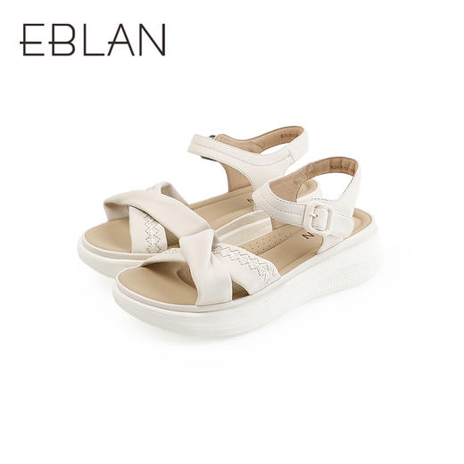 伊伴2026夏季超轻软舒适透气真羊皮鞋面百搭凉鞋B26365210 商品图4