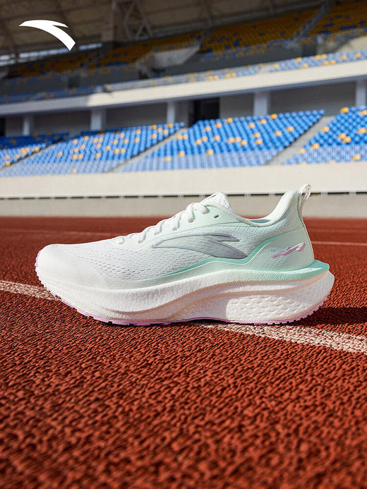 安踏马赫6SE丨专业缓震跑步鞋女鞋中考体测竞速训练运动鞋 纸莎白/浅云绿122615582-3 商品图2