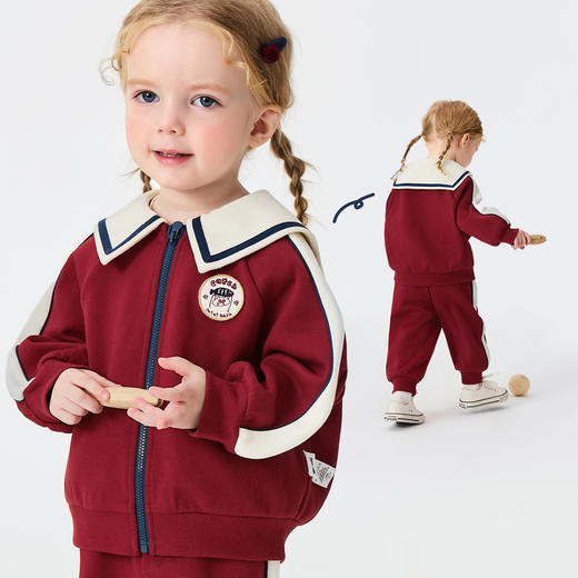 迷你巴拉男女童套装宝宝儿童长袖外套长裤复古不易起球2026春新品 商品图4