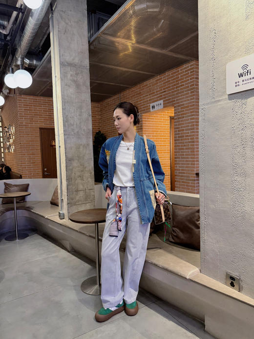 【经典必入】噢蜜ooomeooo四面弹水泥灰直筒裤 商品图3