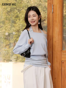 【门店同款】ENJOY春季“柔权主义”挂脖两件套针织上衣 169244772