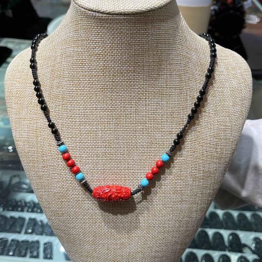 200元/条朱砂天珠项链 商品图0