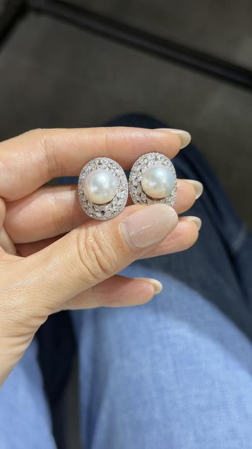 ⁶【澳白元宝耳扣】11-12mm，银镶，极光微瑕，出证书，24小时鉴赏期【香港】SS06-QTT-XGZZ 商品图1