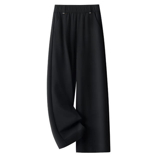 MYX松紧腰显瘦黑色休闲裤2026年春夏新款垂坠感修身直筒裤窄版阔腿裤 商品图4