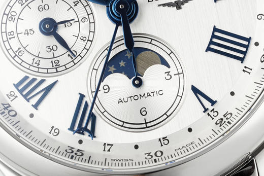 AF浪琴名匠8针月相功能腕表系列（搭载满血版一体机芯➕亚洲7751机芯）42MM精钢表壳经过抛光处理，延续了浪琴的优雅气质，表壳左侧隐藏了星期历的调节按钮 整个手表基于正品original原版开模❕❕ 商品图3