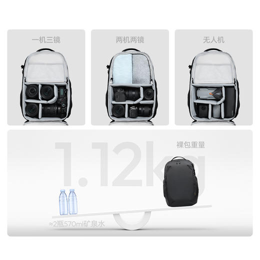 Ulanzi优篮子 YY038城市旅行双肩背包V2户外登山旅行轻便摄影保护包22L大容量相机包 商品图2