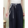 鹿向南「简约逸态」藏蓝色休闲裤女春季韩系慵懒风宽松阔腿长裤子 商品缩略图3