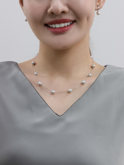 【挚友限定】满天星-18K金真多麻色Akoya珍珠项链7-7.5mm 商品图3