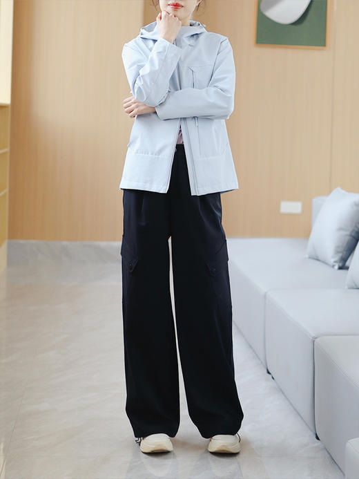 【板娘试穿推荐】预售5-7天 工装休闲裤/弯刀工装休闲裤    休闲百搭  穿了很显干净  弯刀休闲裤是天丝+棉混纺  遮肉显腿长~ 商品图7