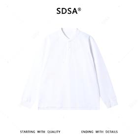 SDSA男士秋冬新款痞帅男装简约复古亨利领设计长袖T恤纯色百搭