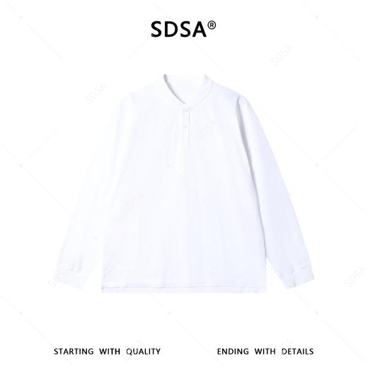 SDSA男士秋冬新款痞帅男装简约复古亨利领设计长袖T恤纯色百搭 商品图0