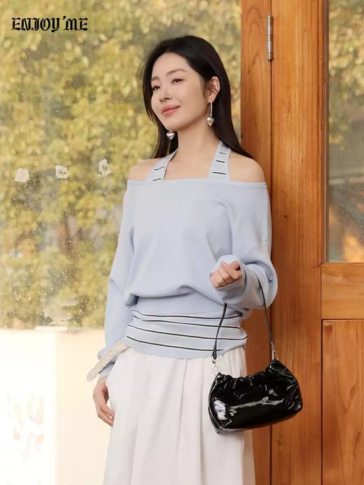 【门店同款】ENJOY春季“柔权主义”挂脖两件套针织上衣 169244772 商品图2